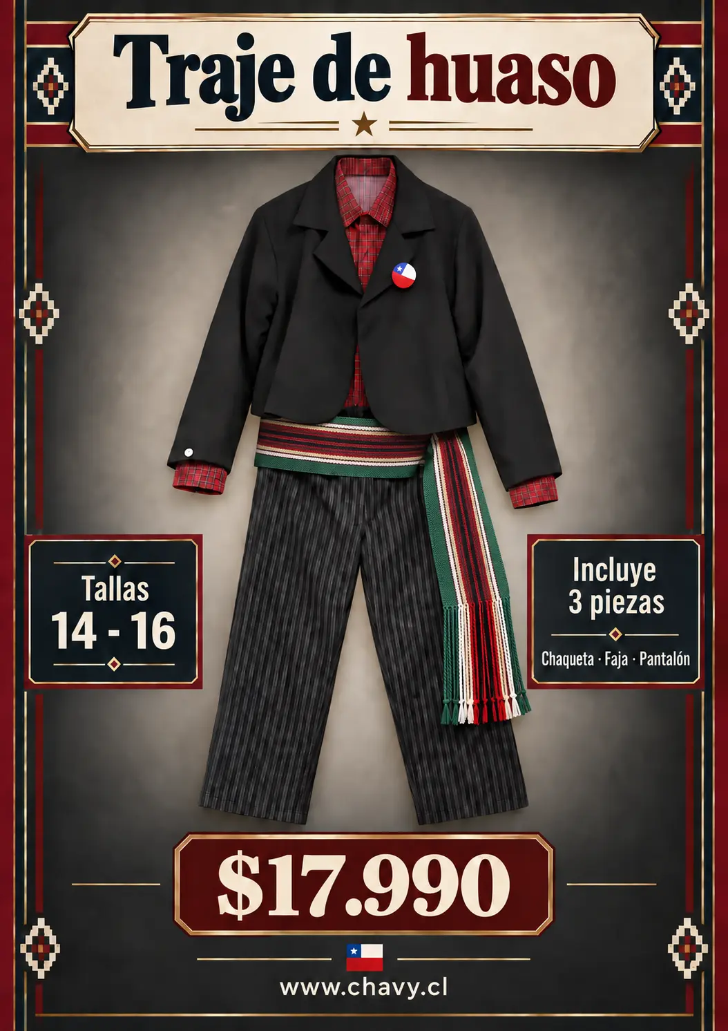 Traje de Huaso 3 Piezas - Imagen 3