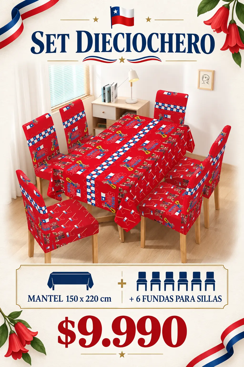 Mantel con Fundas Fiestas Patrias
