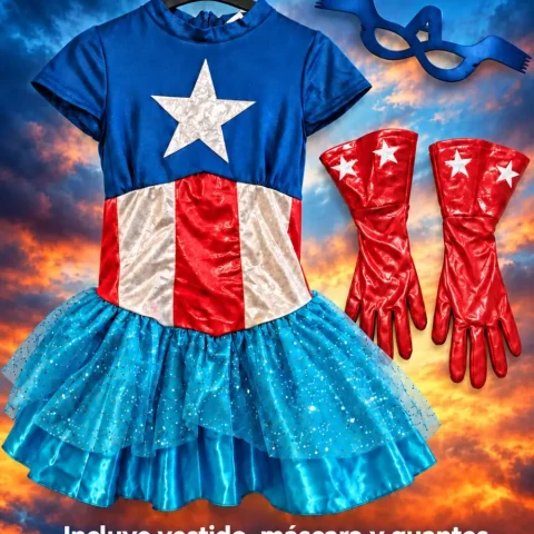 Disfraz Capitana America niña